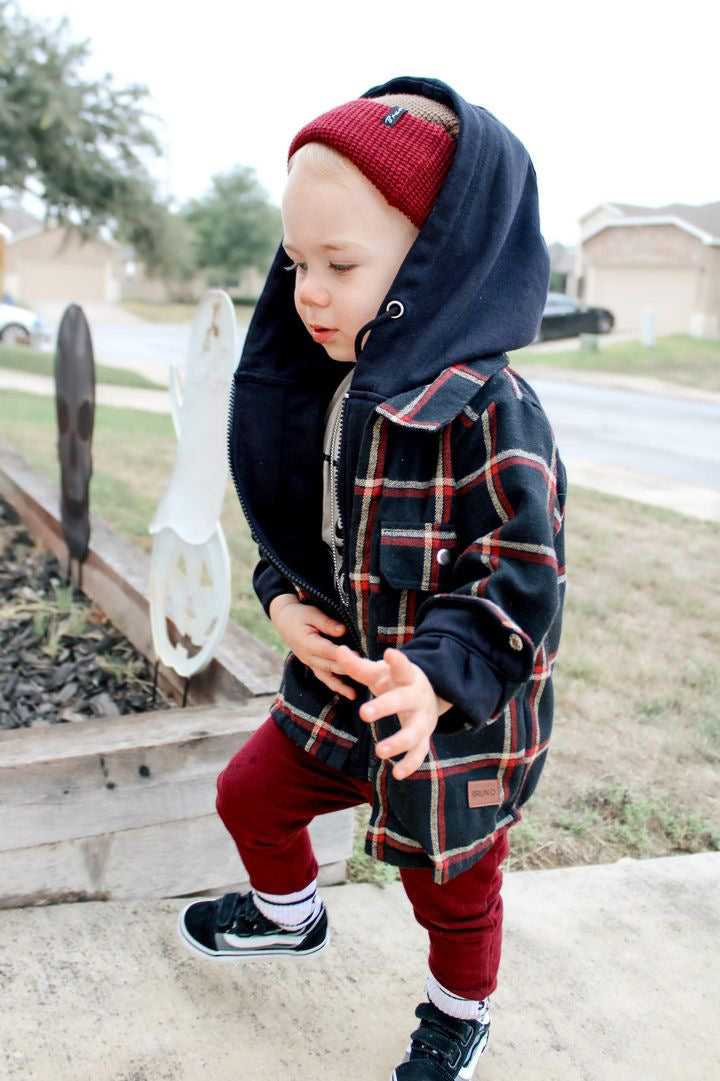 Black Zip Flannel Jacket