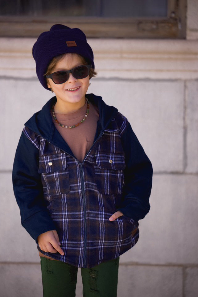 Navy/Brown Flannel Jacket