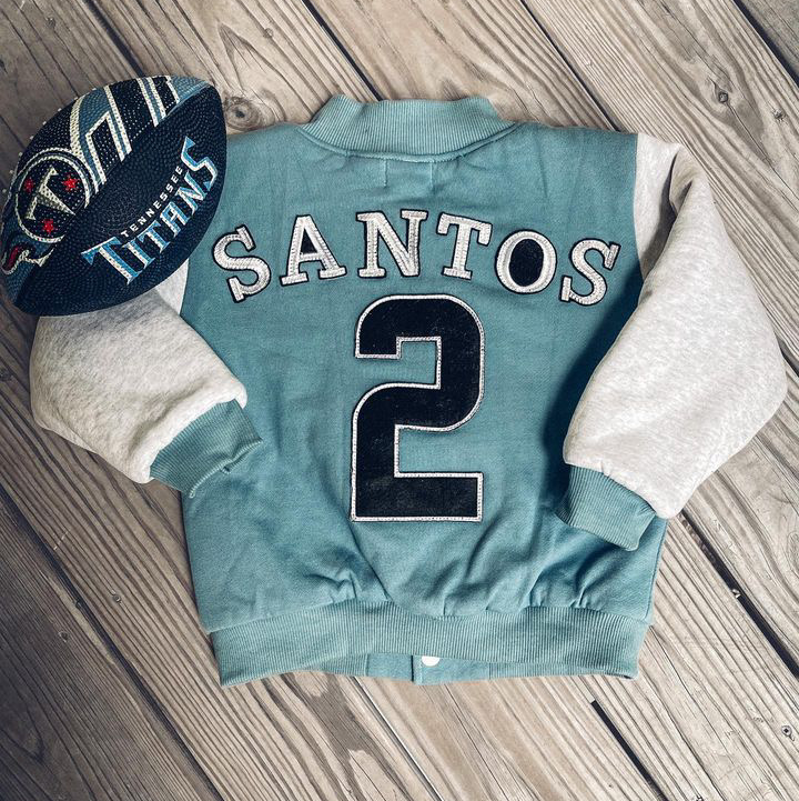 Smoke Blue Varsity Bomber