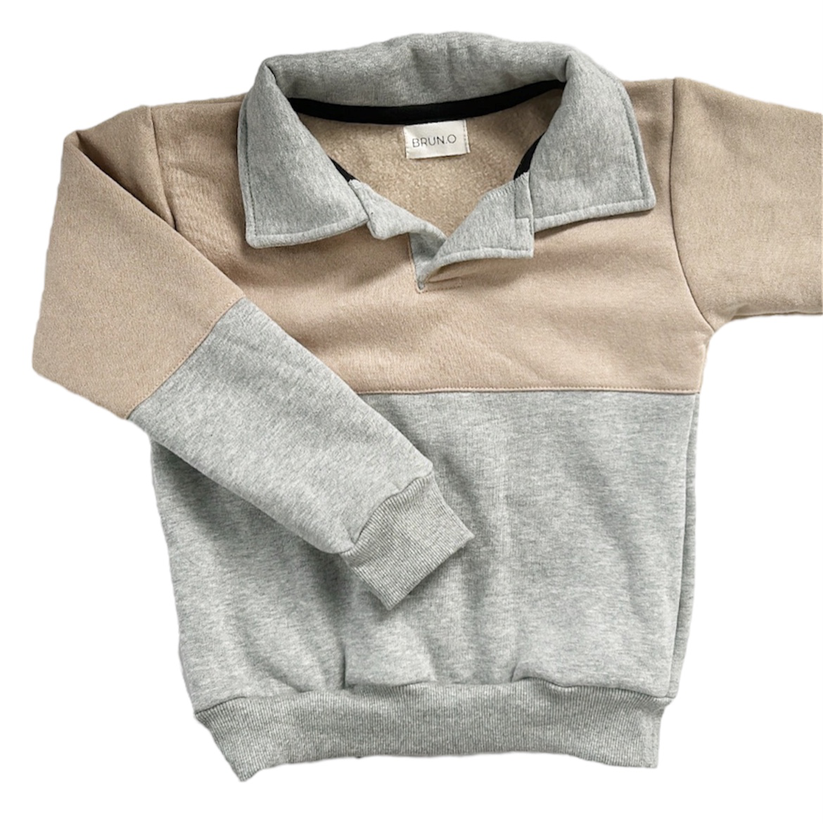 Beige/Gray Collared shirt