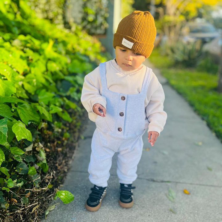 Misty White Buttons Overall