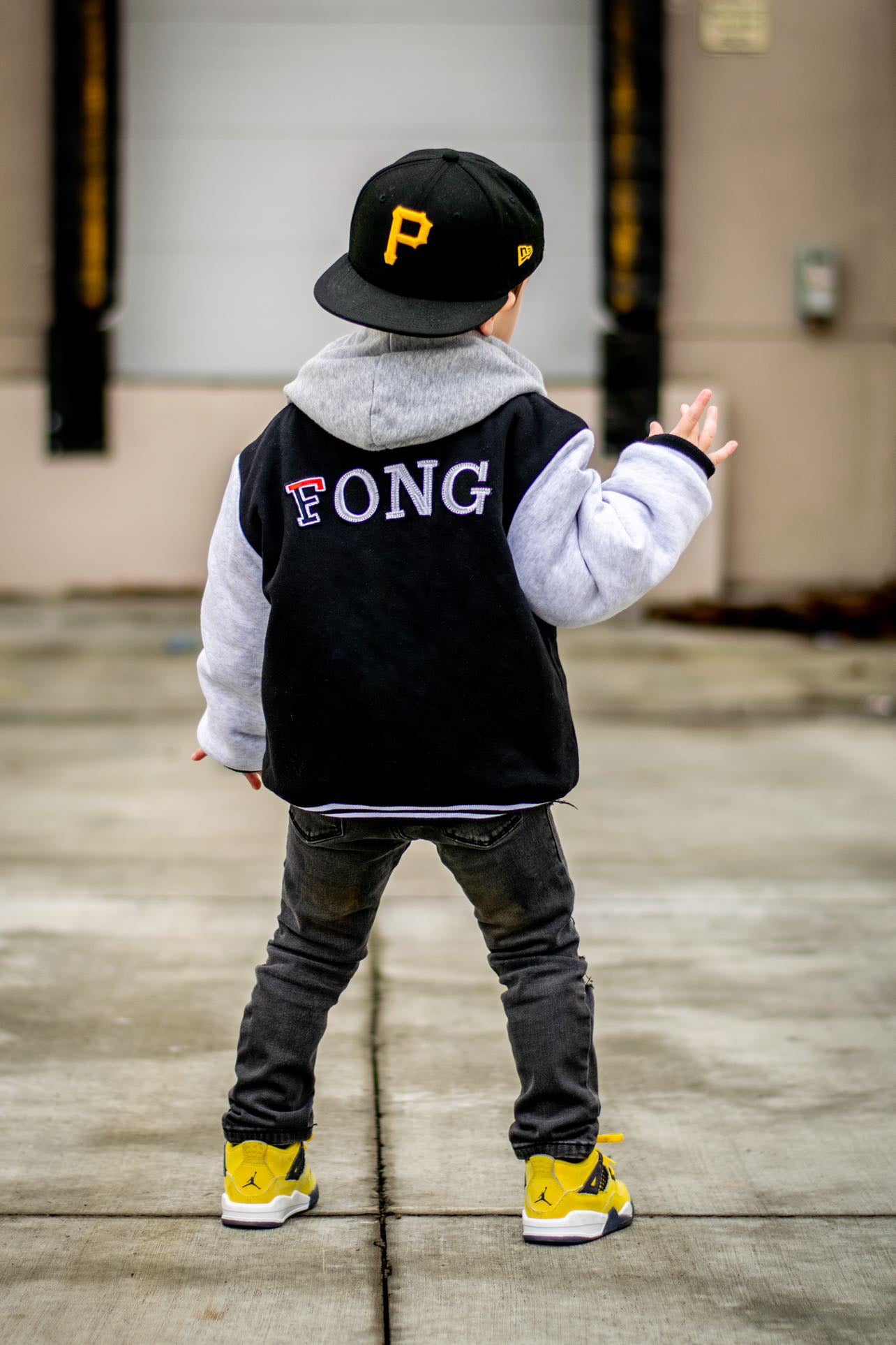 Black Varsity Bomber