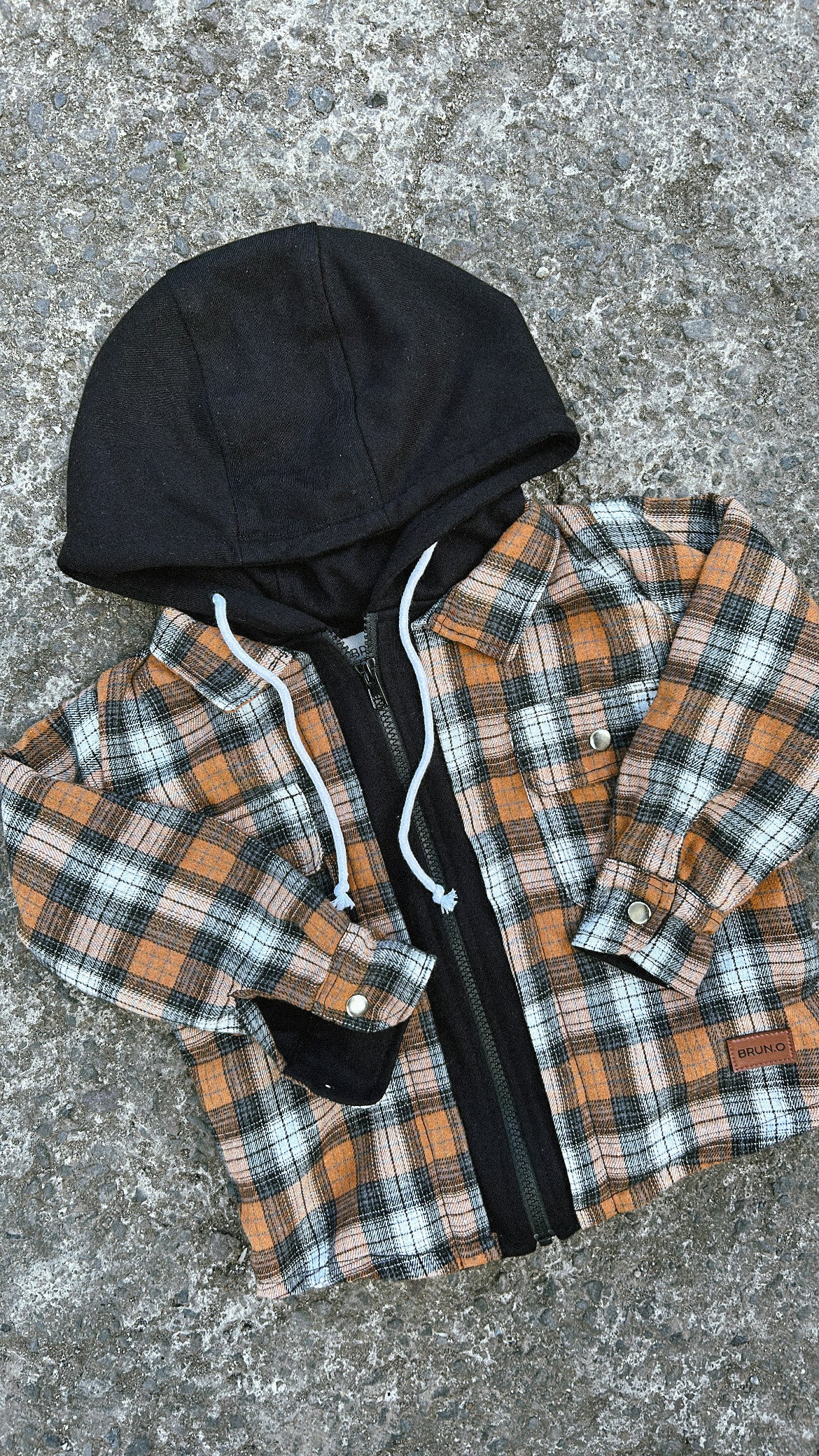 Orange Zip Flannel Jacket