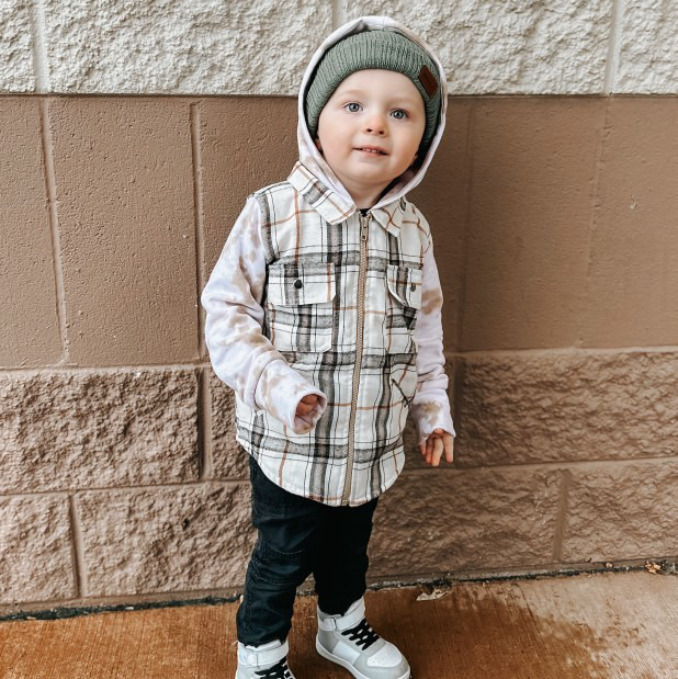 Beige Tie Dye Flannel Jacket