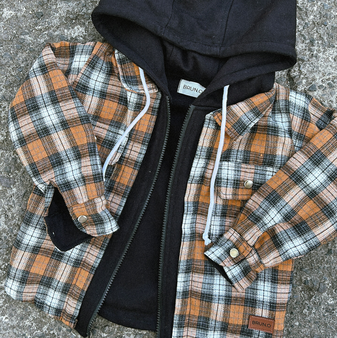 Orange Zip Flannel Jacket