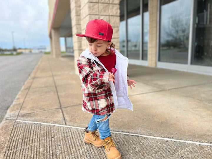 Red Zip Flannel Jacket