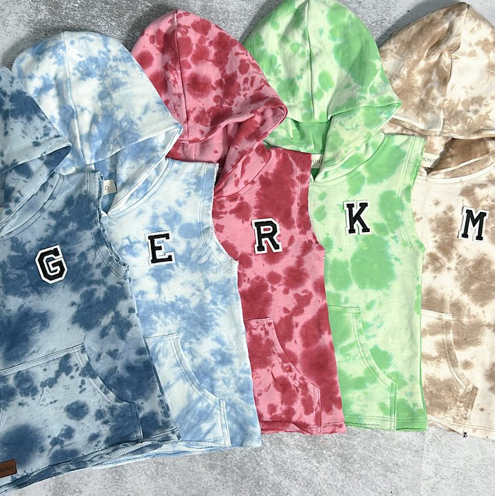 Tie Dye Unfinished Hoodie Tank