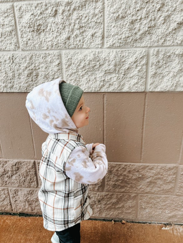 Beige Tie Dye Flannel Jacket