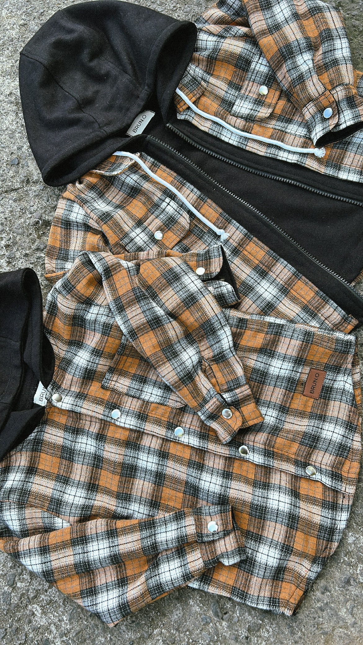 Orange Zip Flannel Jacket