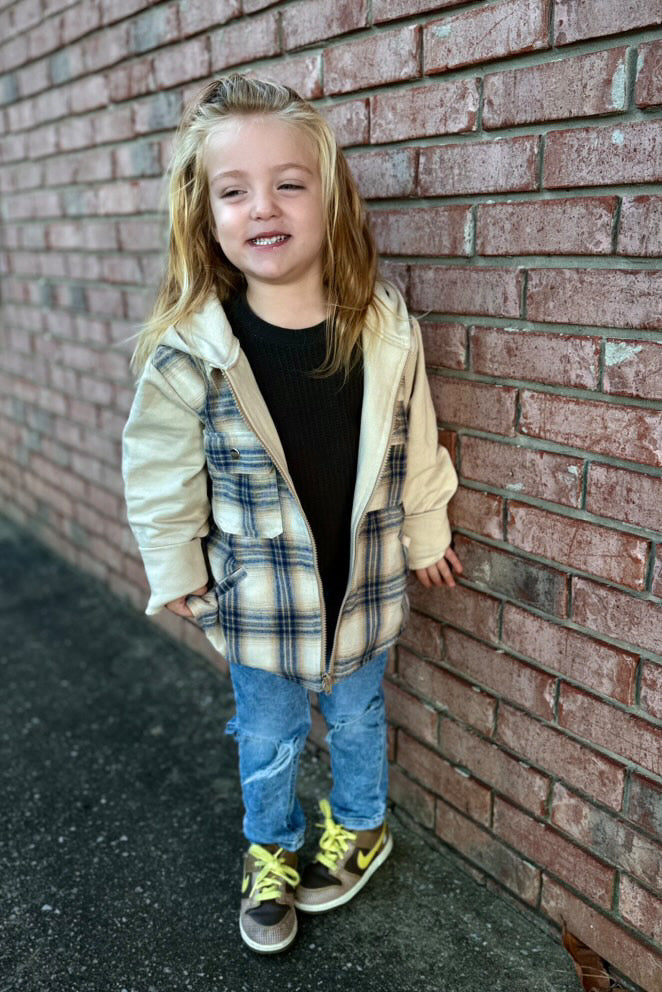 Beige/Navy Flannel Jackets