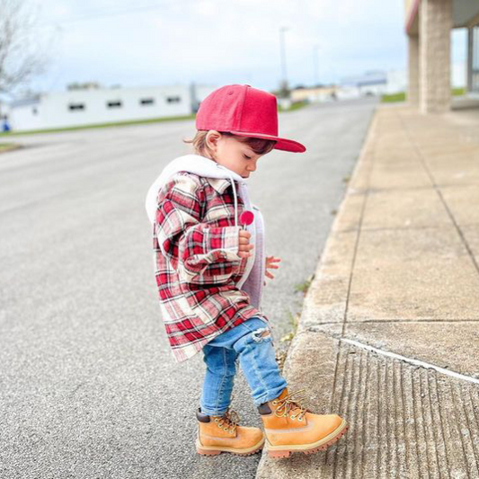 Red Zip Flannel Jacket