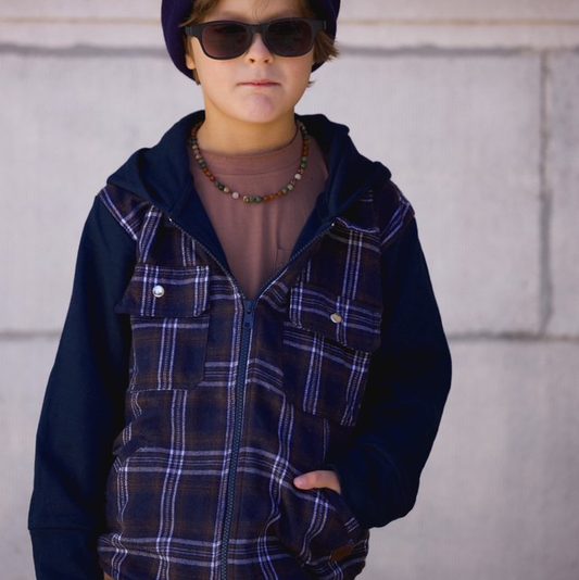 Navy/Brown Flannel Jacket