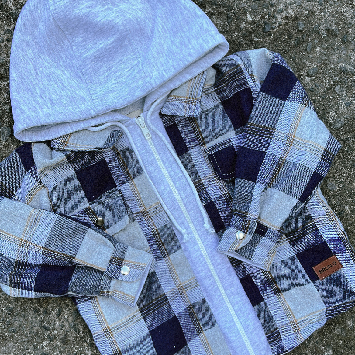 Blue Denim zip Flannel Jacket