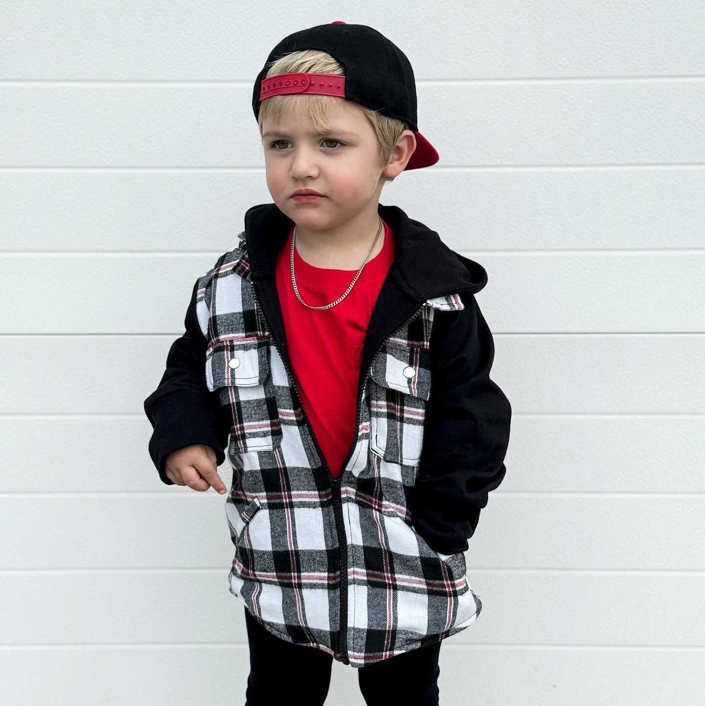 White/Black Flannel Jacket