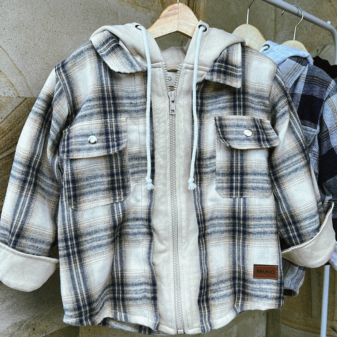 Cream Zip Flannel Shacket