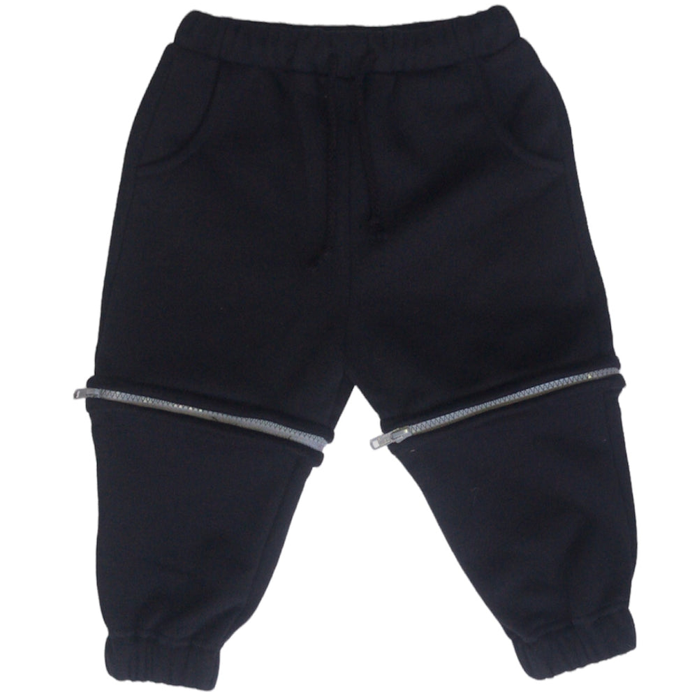 Black Zipper Joggers