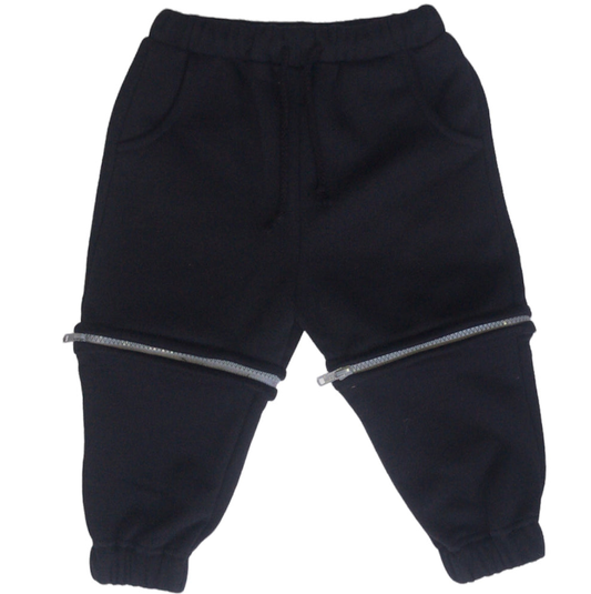 Black Zipper Joggers