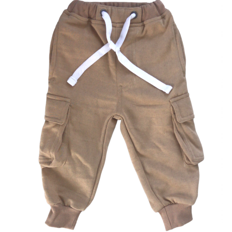 Beige Cargo Joggers