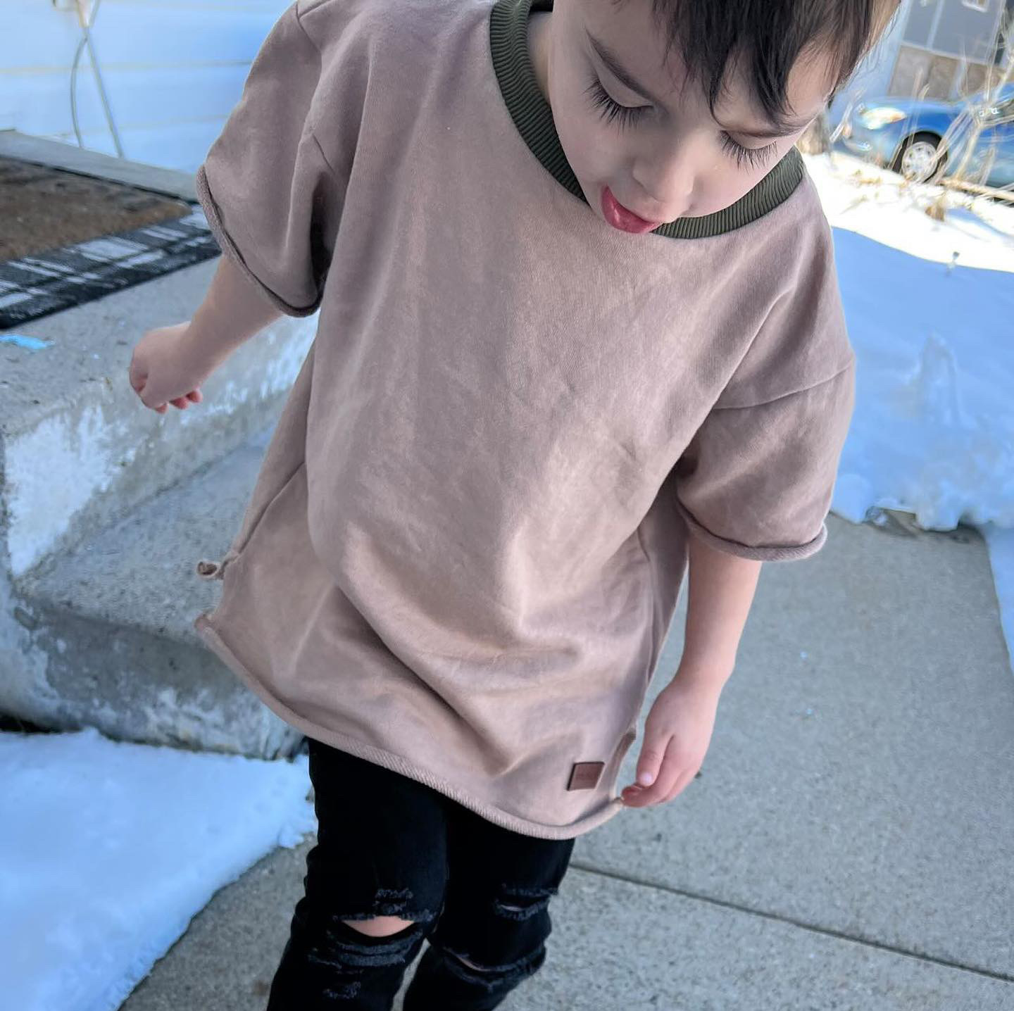 Beige Unfinished Shirt